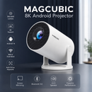 Magma 8K – Projetor Portátil Smart Android 14 com WiFi 6 e Cinema Integrado