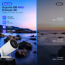 Magma 8K – Projetor Portátil Smart Android 14 com WiFi 6 e Cinema Integrado