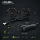BrisaDrive™ - Ventoinha Dupla 360° para Automóvel
